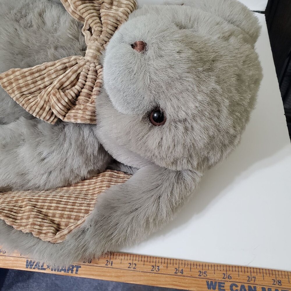 Vintage Stuffy Rabbit People Pals Toy Plush Easter Bunny Checked Corduroy Trim - Picture 13 of 16